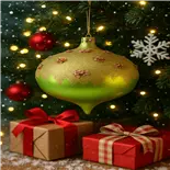 Glob Holly Giant, 20 cm, verde auriu